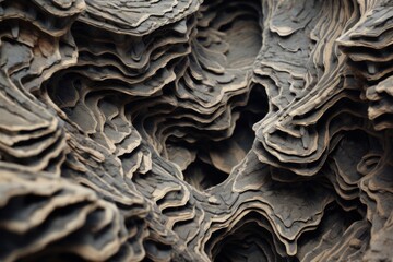A detailed close up view of a unique rock formation. Perfect for nature and geology enthusiasts.