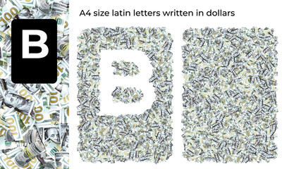 A4 size letters written in dollars