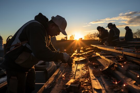 construction workers on a construction site