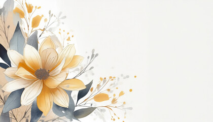 Flowers, leaves, watercolors, pastel, pretty sweet. For cards, advertisements. - obrazy, fototapety, plakaty