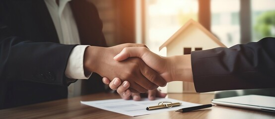 Banker and Customer Seal a Residential Deal. Generative ai