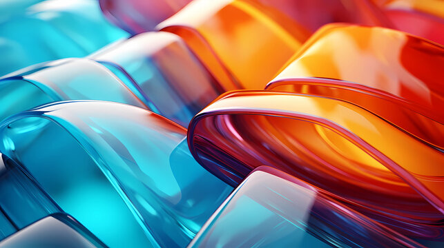 abstract background with geometric glass shapes
