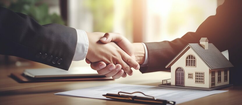 Banker and Customer Seal a Residential Deal. Generative ai