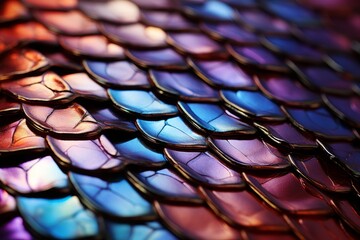 texture of multicolored metallic reptile scales