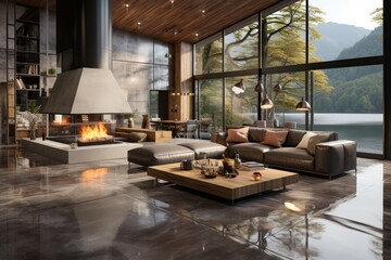 Fototapeta premium interior of a luxury loft with ample space