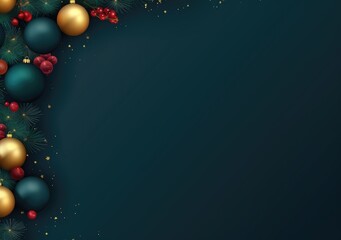Christmas balls on blue background.