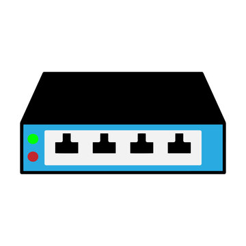 black and blue network switch icon clip art preview