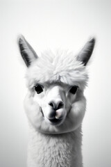 Obraz premium Farming mammal lama alpaca cute nature fur white portrait animals