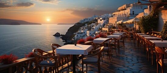 Fototapeta premium Mountain view at sunset. Stunning sea views. popular tourist attraction. Best travel location. Scenery background