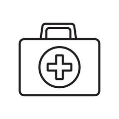 Fototapeta premium First aid box icon. First aid kit, Medical care bag icon symbol. Vector illustration.