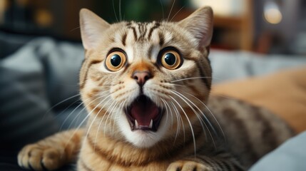 urprised cat make big eyes. American shorthair surprised cat or kitten funny face big eyes, cute, domestic, kitten, feline, Emotional surprised, kitty, wow