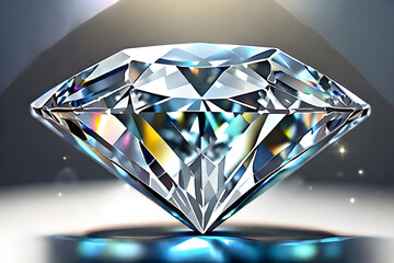The diamond ring shines brightly. The diamond cutting was exquisite and delicate. Generative AI.