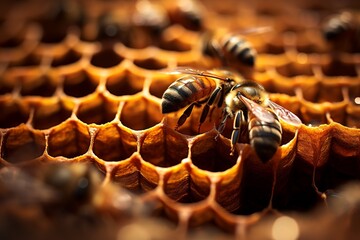 Malaysian melipona bee hive macro photo