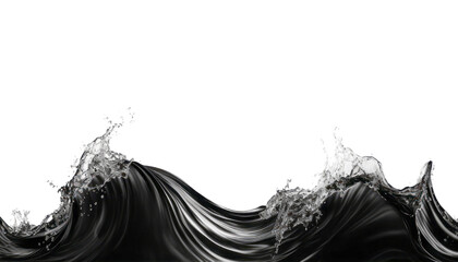 black water isolated on transparent background cutout