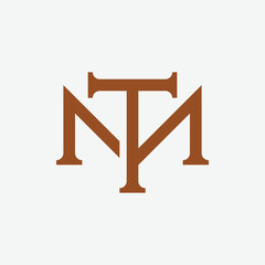TM T M luxury monogram letter initial based logo design