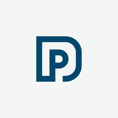 Obraz premium modern and clean letter DP PD monogram letter initial based logo design