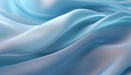 Obraz premium ein Stoff in Welle oder Falten in hellblauen Farben glänzend als Hintergrund oder Akzent