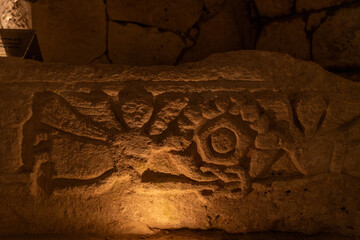 Sarcophagus of the Nikes in the Cave of the Coffins at Bet She'arim in Kiryat Tivon, Israel
 - obrazy, fototapety, plakaty