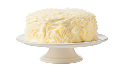 white cake isolated on transparent background cutout