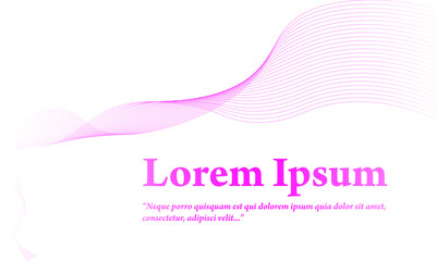 Abstract vector wavy lines flowing smooth curves with a purple color on a transparent background with space for text, technology, science, music, and modern.