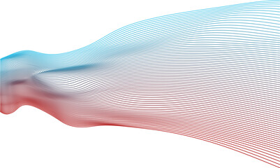 Abstract vector wavy blue and pink lines flowing smooth curve with gradient color on transparent background in luxury, technology, science, music, modern.