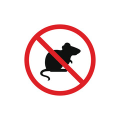 No rats icon sign symbol isolated on white background