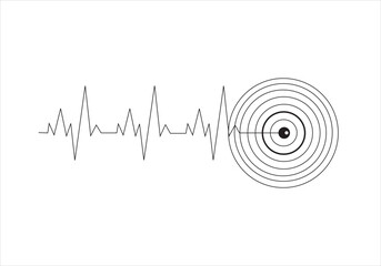 Earthquake line art vector.