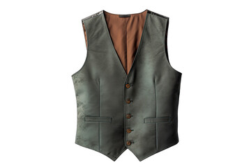 Elegant casual men's vest on transparent background