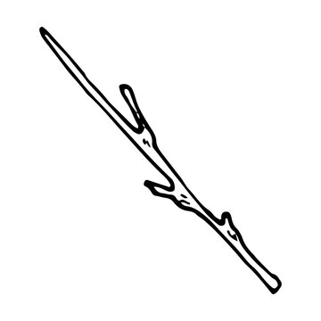 recommend clip art: Dry tree branch sketch. Hand drawn illustration.