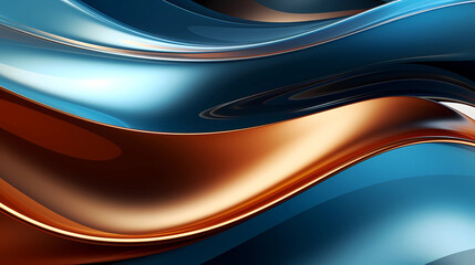 wavy background with a blue bronze metal surface