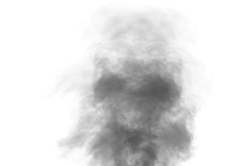 Dark smoke or misty fog isolated white background. Texture overlays. Design element.