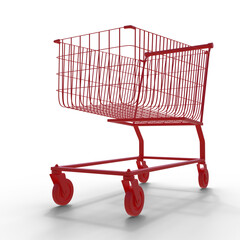 Empty Red Shopping Cart