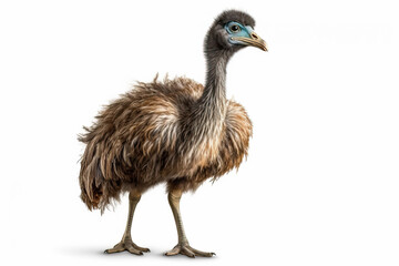 Obraz premium Emu Elegance: A Portrait on White,emu isolated on white