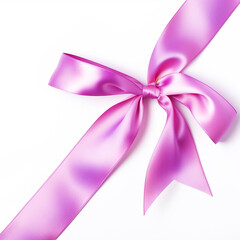 3D ribbon on white background for breast cancer awareness