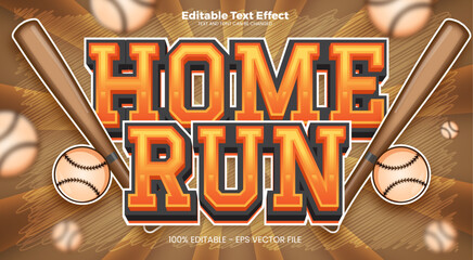Home Run Editable text effect in modern trend style