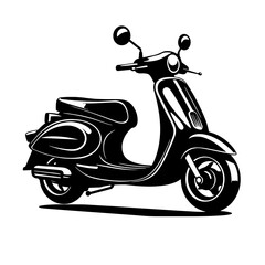 Scooter moped motorcycle small streets of Italy tattoo print stamp