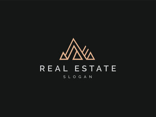 Real estate logo modern Minimal awesome trendy vector template. Design for Home construction Building property. Can be use for company, business card.