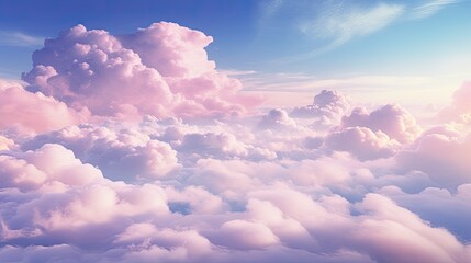 Beautiful cloudscape with blue sky and pink cloud background  - obrazy, fototapety, plakaty