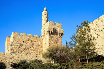 Naklejka premium Ancient citadel Tower of David