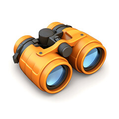 Isolated binoculars on white background, Isolated 3D rendered binoculars icon