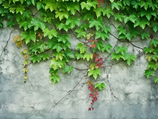 Wild Grape Leaves Wall Background