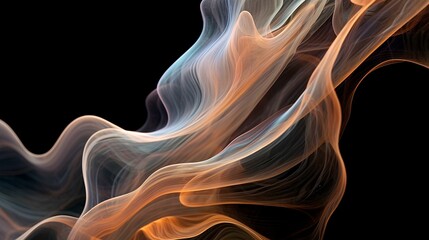 recursive whirling smoke wireframe of luminance phantom wispy cerebral glorification. generative AI - obrazy, fototapety, plakaty