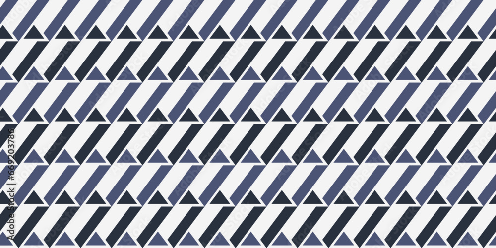 Aufkleber Diagonal repeating geometric pattern. Vector blue pattern of sticks and triangles. Geometric repeated pattern.