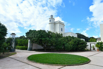 An 8th century tower within the gardens of the royal palace in Naples, Italy.