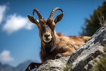 Obraz premium big horned goat