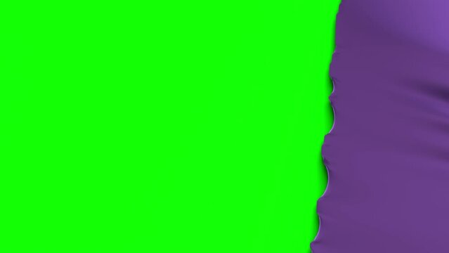 Opening gift by unwrapping foil, sticky foil is peeled off revealing green screen alpha channel.