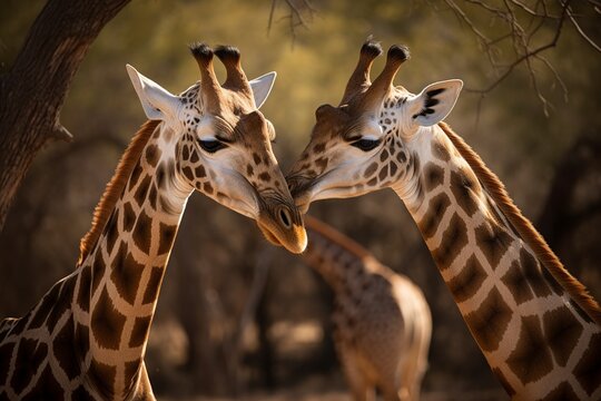 giraffe couple in love