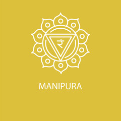 Manipura, solar plexus chakra color icon.