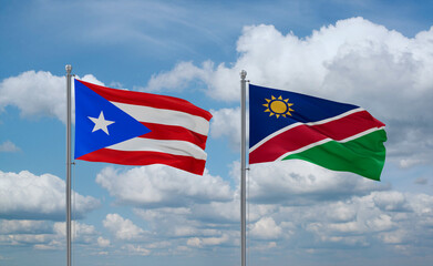 Namibia and Puerto Rico, country relationship concept