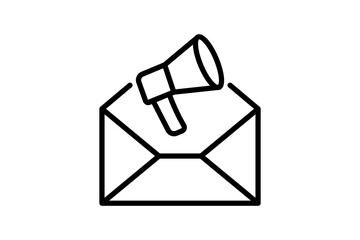 Email marketing icon. icon related to marketing. Line icon style. Simple vector design editable